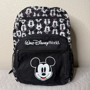 Mickey Mouse Walt Disney World Resort Backpack Black & White Cute